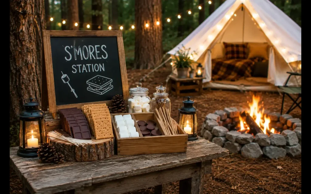 A Campfire S'mores Decoration Station