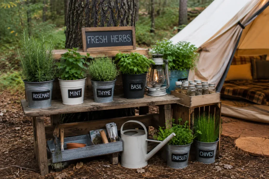 A Fresh Herb Garden Station