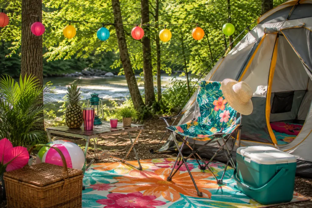 Summer Camping Tropical and Bright