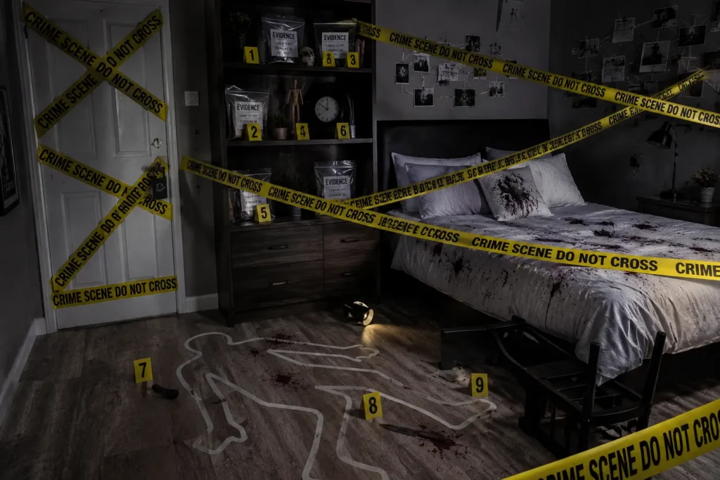 halloween bedroom ideas crime scene decoration with caution tape