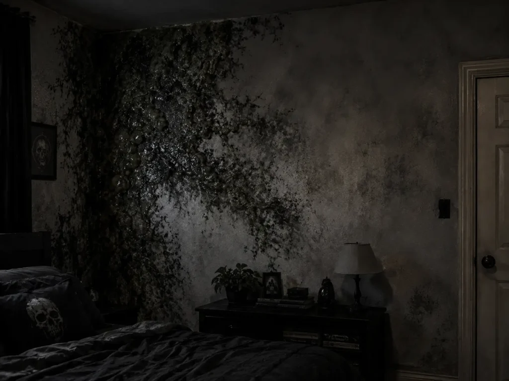 halloween bedroom ideas growing mold texture wall with expanding foam