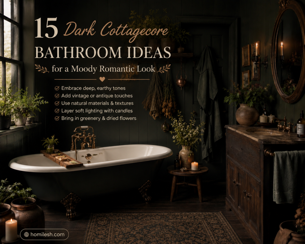 15 Dark Cottagecore Bathroom Ideas for a Moody Romantic Look