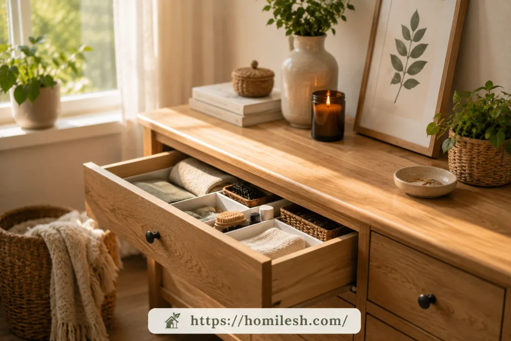 Organized drawer as part of weekly sunday reset routine
